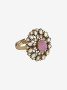Kushal's Fashion Jewellery Stone Studded Adjustable Finger Ring