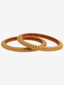 Kushal's Fashion Jewellery Set Of 2 Gold-Plated Bangles