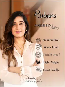 Rubans 18K Gold Plated Stainless Steel Tarnish-Free Waterproof Demi-Fine Evil Eye Studs