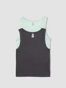 DeFacto Pack Of 2 Girls Cotton Tank Top