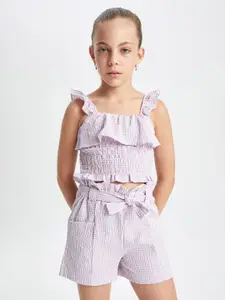 DeFacto Girls Striped Cotton Cinched Waist Top