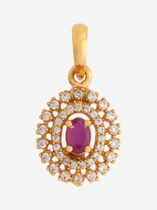 Kushal's Fashion Jewellery 92.5 Pure Silver Gold-Plated Floral Pendants