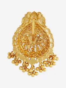 Kushal's Fashion Jewellery 92.5 Pure Silver Gold-Plated Peacock Shaped Pendants