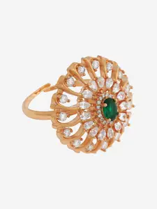 Kushal's Fashion Jewellery Embellished Bridal Rhodium-Plated Geometric Studs