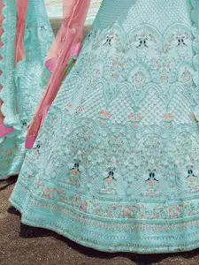 Fusionic Embroidered Beads & Stones Semi-Stitched Lehenga & Unstitched Blouse With Dupatta