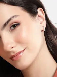 Carlton London Rhodium-Plated Contemporary Studs