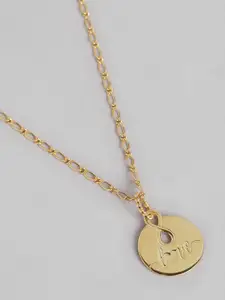 Carlton London 18kt Gold Plated Infininty with Love Texture Pendant and Chain