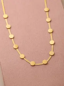 Rubans 18KT Gold-Plated Stainless Steel Tarnish-Free Waterproof Demi-Fine Disc Necklace