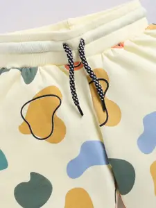 Happy Faces Boys Pure Cotton Abstract Print T-shirt with Shorts