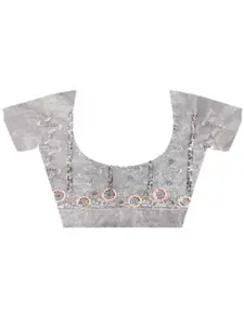 Anouk Ethnic Motifs Embroidered Sequinned Tissue Saree