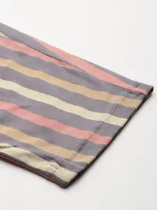 Leading Lady Women Striped Mid Rise Cotton Lounge Pants