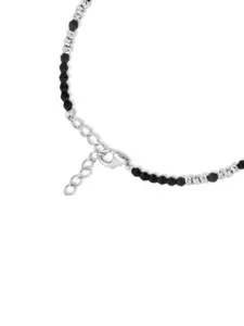 Zavya 925 Sterling Silver Rhodium-Plated Beaded Link Bracelet