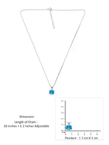 KAI JEWEL Rhodium Plated 92.5 Sterling Silver Cubic Zirconia Pendant with Chain