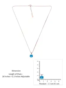 KAI JEWEL Rose Gold Plated 92.5 Sterling Silver Cubic Zirconia Pendant with Chain