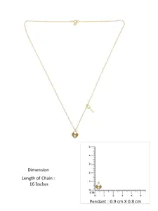 KAI JEWEL 925 Sterling Silver Gold-Plated Heart Shaped Pendant With Chain