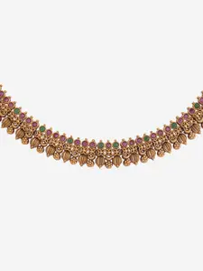 Kushal's Fashion Jewellery Copper Gold-Plated Antique Necklace