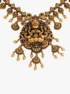 Kushal's Fashion Jewellery Gold-Plated Cubic Zirconia Antique Necklace