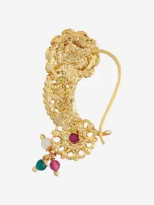 Kushal's Fashion Jewellery Gold-Plated Artificial Beads Ring Nosepin