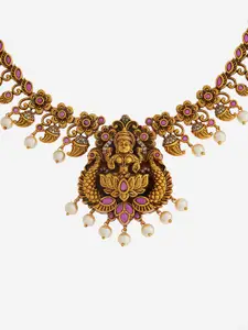 Kushal's Fashion Jewellery Copper Gold-Plated Antique Necklace