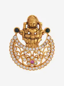 Kushal's Fashion Jewellery Embellished Bridal Gold-Plated 92.5 Silver Temple Pendants