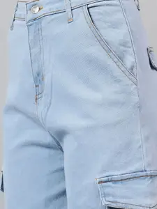 Kotty Women Jean Wide Leg High-Rise Light Fade Stretchable Jeans