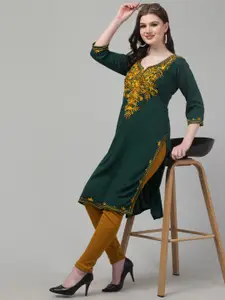 Trend Level Women Embroidered Woollen Kurta