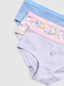 mothercare Girls Pack Of 3 Mid-Rise Hipsters Panty Brief