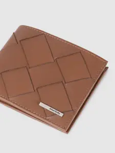 Allen Solly Men Leather Self Design Two Fold Wallet