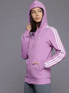 ADIDAS Women 3 Stripes Freelift Fullzip Hooded Sweatshirt