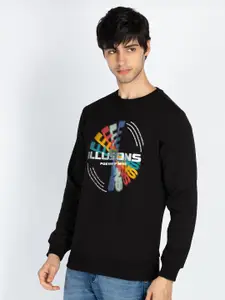 Status Quo Men Graphic Printed Round Neck Pullover Cotton Sweatshirt