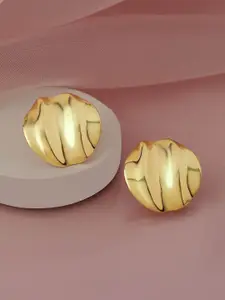 Rubans 18K Gold Plated Stainless Steel Tarnish-Free Demi-Fine Textured Statement Earrings