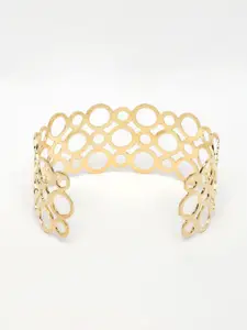 NVR Stainless Steel Gold-Plated Cuff Bracelet