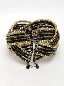 NVR Rhodium-Plated Beaded Cuff Bracelet