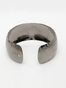 NVR Stainless Steel Rhodium-Plated Cuff Bracelet