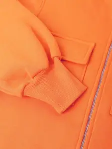 Xpose Women Solid Hood Fleece Front-Open Sweatshirt