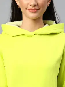 Xpose Women Solid Hood Wool Pullover Sweatshirt