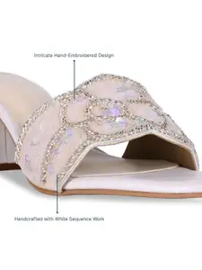 CAI Women Embellished PU Party Block Sandals