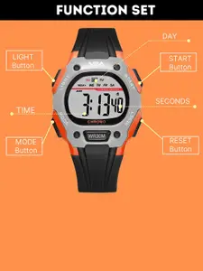 V2A Men Dial & Bracelet Style Straps Digital Watch DK8557-Black-0