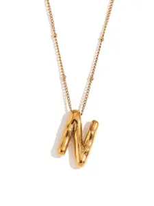 AQUASTREET 18K Gold Plated Waterproof Anti Tarnish Balloon N Necklace