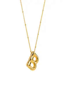 AQUASTREET 18K Gold Plated Waterproof Antitarnish Balloon Design Initial-B Pendant