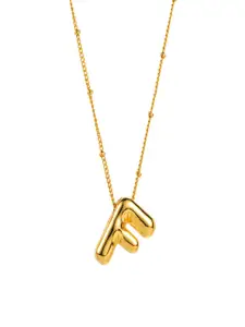 AQUASTREET 18K Gold Plated Waterproof Antitarnish Balloon Design Initial-F Pendant