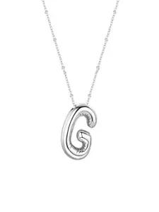 AQUASTREET 18K Silver Plated Waterproof Antitarnish Balloon Design Initial-G Pendant