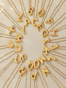 AQUASTREET 18K Gold Plated Waterproof Antitarnish Balloon Design Initial-Z Pendant