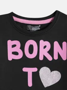 Eteenz Girls Typography Printed Sweatshirt