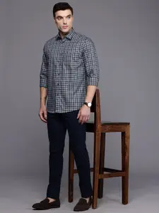 Louis Philippe Sport Slim Fit Checked Pure Cotton Casual Shirt