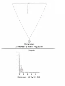 KAI JEWEL Sterling Silver Rhodium-Plated Cubic Zirconia Studded Pendant With Chain