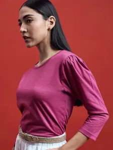 all about you Puff Sleeve Cotton Top