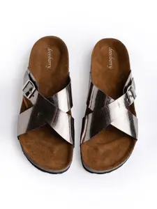 DressBerry Women Open Toe Flats with Buckles