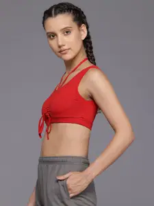 HRX by Hrithik Roshan Ruched Detail Medium Coverage Lightly Padded Workout Bra KL017_03