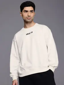HRX by Hrithik Roshan Typography Printed Oversized Sweatshirt